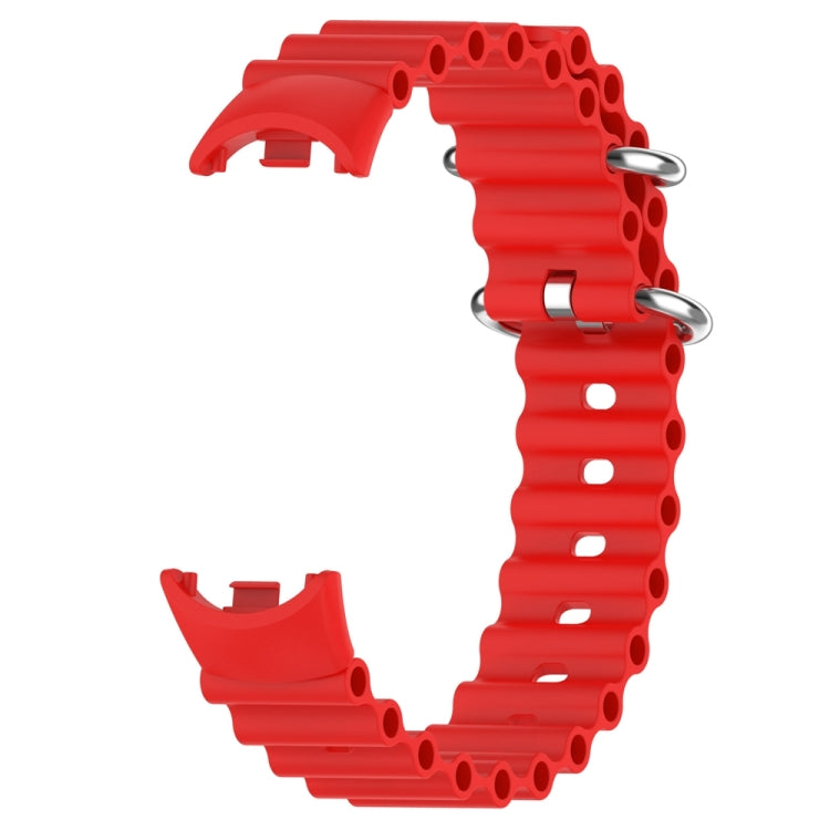 For Xiaomi Mi Band 8 Ocean Silicone Watch Band(Red) - Watch Bands by PMC TechLife | Online Shopping South Africa | PMC TechLife