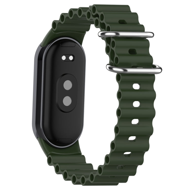 For Xiaomi Mi Band 8 Ocean Silicone Watch Band(Green) - Watch Bands by PMC TechLife | Online Shopping South Africa | PMC TechLife