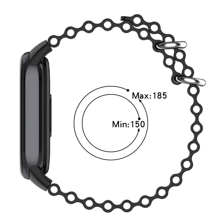 For Xiaomi Mi Band 8 Ocean Silicone Watch Band(Black) - Watch Bands by PMC Jewellery | Online Shopping South Africa | PMC Jewellery