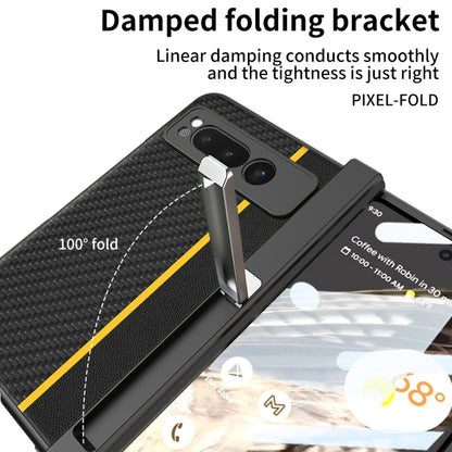For Google Pixel Fold GKK Integrated Contrast Color Fold Hinge Leather Phone Case with Holder(Yellow) - Google Cases by GKK | Online Shopping South Africa | PMC Jewellery