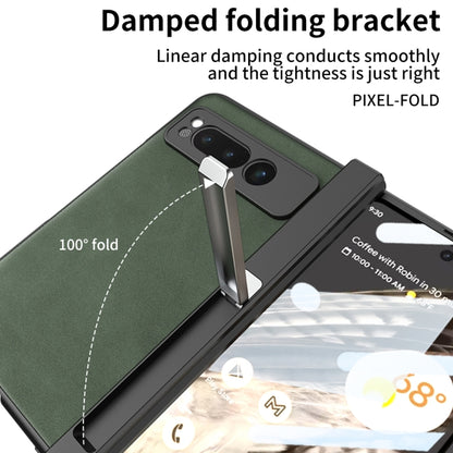 For Google Pixel Fold GKK Integrated Frosted Fold Hinge Leather Phone Case with Holder(Grey) - Google Cases by GKK | Online Shopping South Africa | PMC Jewellery