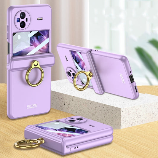 For vivo X Flip GKK Hinged Flip Phone Case with Ring Holder(Purple) - vivo Cases by GKK | Online Shopping South Africa | PMC Jewellery