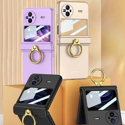 For vivo X Flip GKK Hinged Flip Phone Case with Ring Holder(White) - vivo Cases by GKK | Online Shopping South Africa | PMC Jewellery