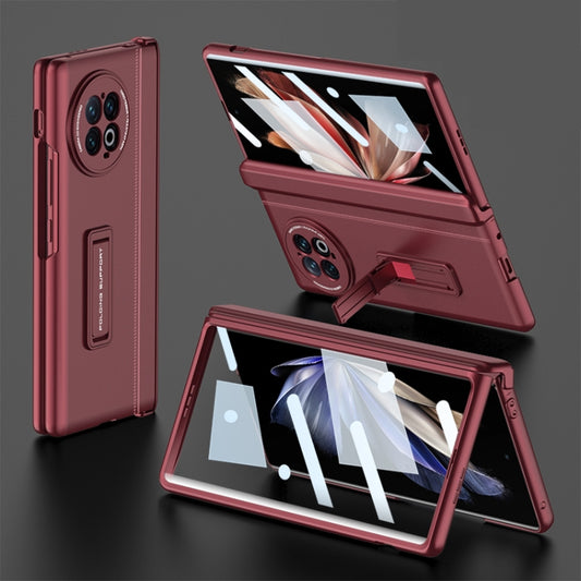 For vivo X Fold2 GKK Integrated Fold Hinge Full Coverage Phone Case with Holder(Red) - vivo Cases by GKK | Online Shopping South Africa | PMC Jewellery
