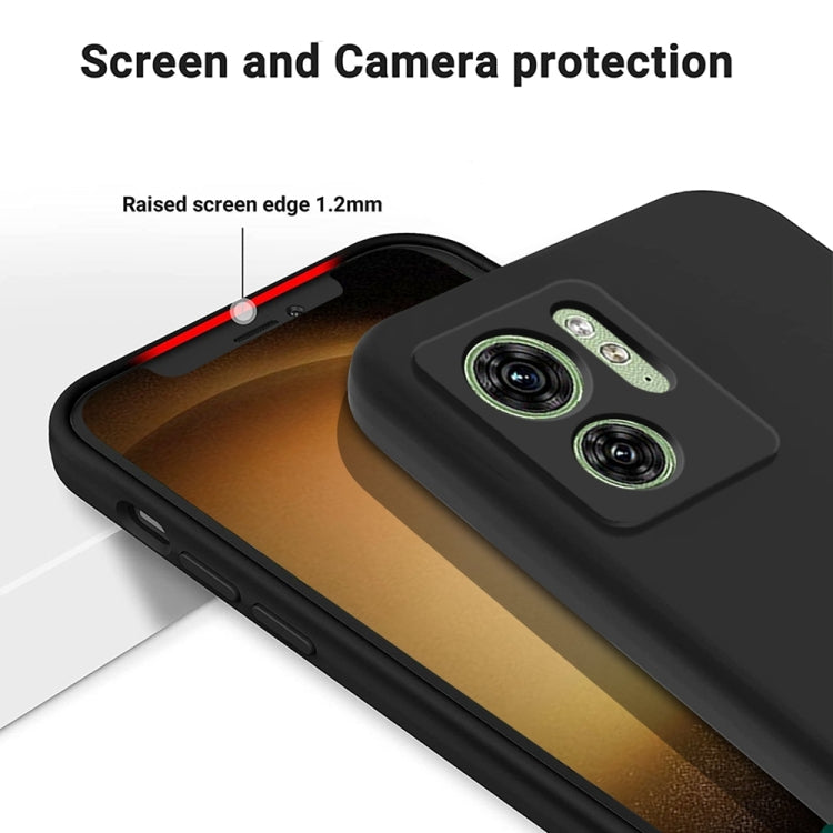 For Motorola Edge 40 5G Pure Color Liquid Silicone Shockproof Phone Case(Black) - Motorola Cases by PMC TechLife | Online Shopping South Africa | PMC TechLife | Buy Now Pay Later Mobicred