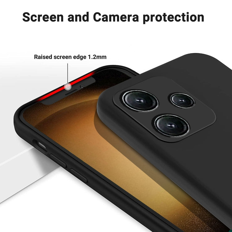 For Xiaomi Redmi 12 5G / Note 12R Pure Color Liquid Silicone Shockproof Phone Case(Black) - Xiaomi Cases by PMC TechLife | Online Shopping South Africa | PMC TechLife | Buy Now Pay Later Mobicred