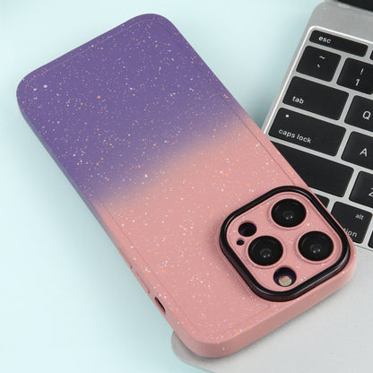 For iPhone 11 Gradient Starry Silicone Phone Case with Lens Film(Pink Purple) - iPhone 11 Cases by PMC Jewellery | Online Shopping South Africa | PMC Jewellery