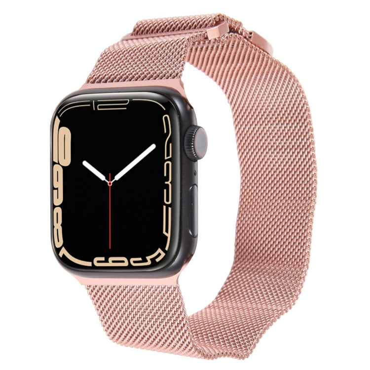 For Apple Watch Ultra 49mm Milanese Metal Magnetic Watch Band(Pink) - Watch Bands by PMC Jewellery | Online Shopping South Africa | PMC Jewellery