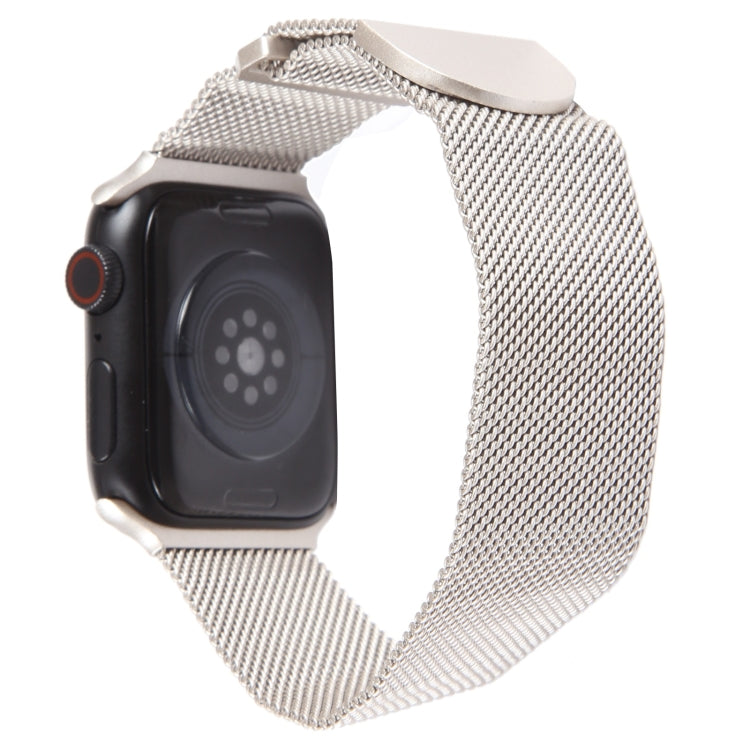 For Apple Watch SE 2022 44mm Milanese Metal Magnetic Watch Band(Starlight) - Watch Bands by PMC Jewellery | Online Shopping South Africa | PMC Jewellery