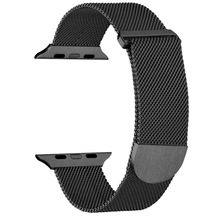 For Apple Watch SE 44mm Milanese Metal Magnetic Watch Band(Black) - Watch Bands by PMC Jewellery | Online Shopping South Africa | PMC Jewellery