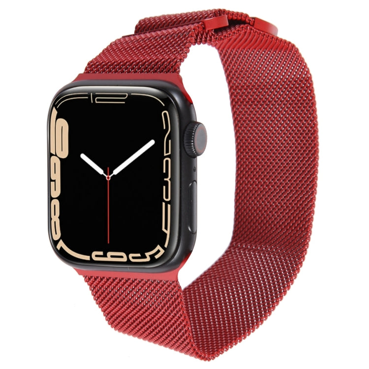 For Apple Watch 5 44mm Milanese Metal Magnetic Watch Band(Red) - Watch Bands by PMC Jewellery | Online Shopping South Africa | PMC Jewellery