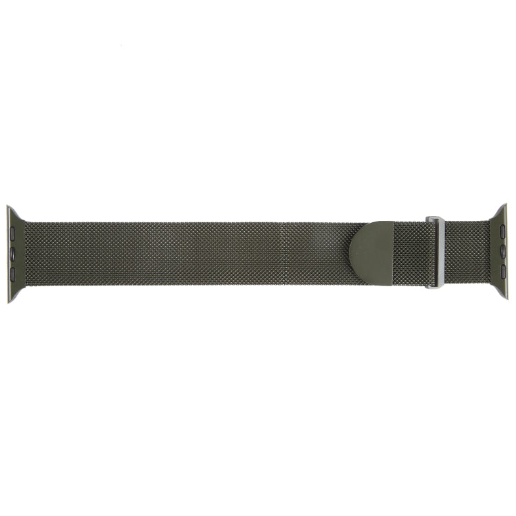 For Apple Watch 3 42mm Milanese Metal Magnetic Watch Band(Army Green) - Watch Bands by PMC Jewellery | Online Shopping South Africa | PMC Jewellery