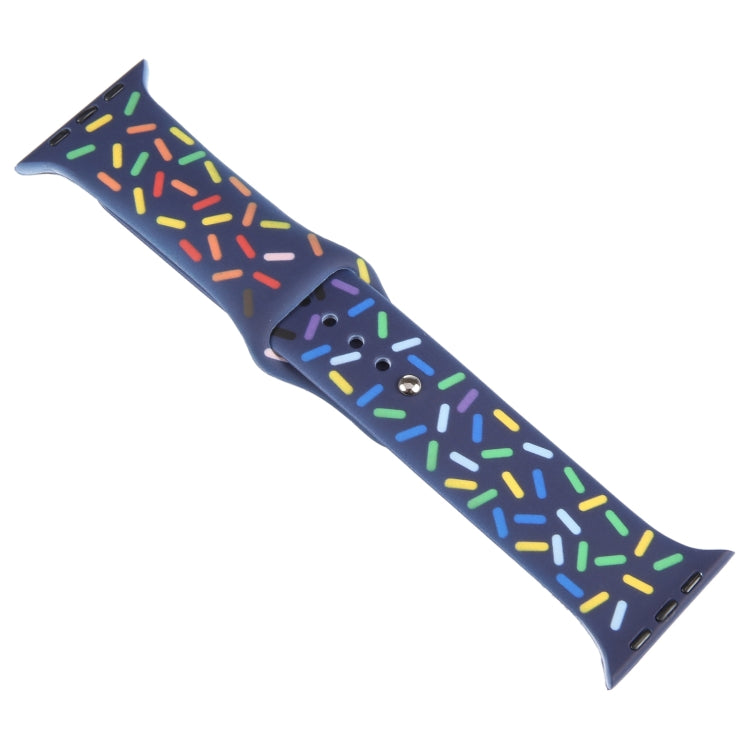 Rainbow Raindrops Silicone Watch Band For Apple Watch Ultra 49mm(Midnight) - Watch Bands by PMC TechLife | Online Shopping South Africa | PMC TechLife