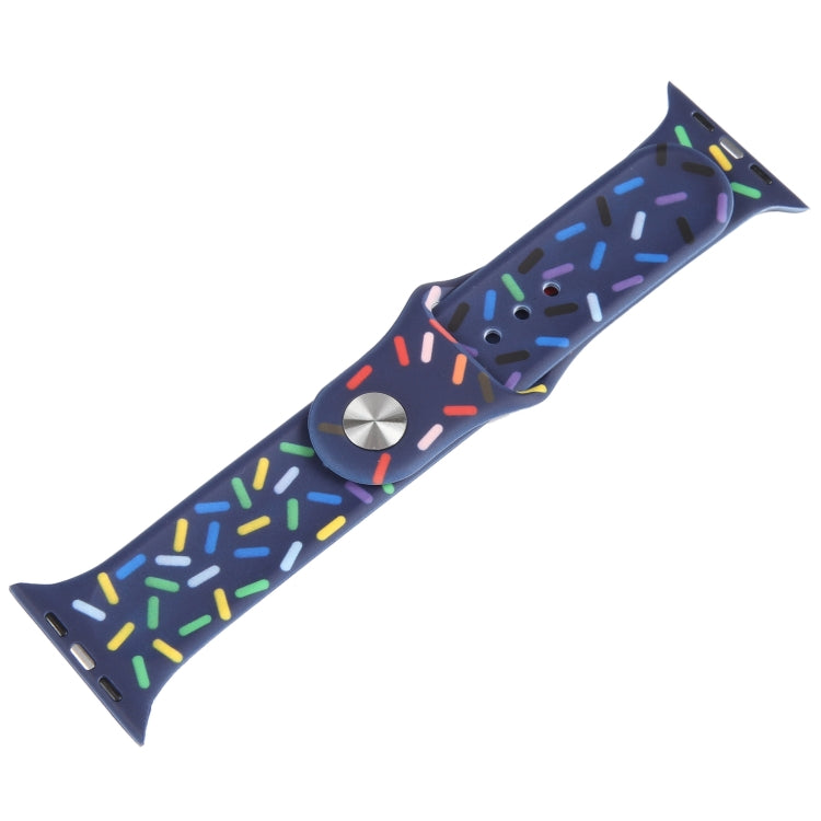 Rainbow Raindrops Silicone Watch Band For Apple Watch Ultra 49mm(Midnight) - Watch Bands by PMC TechLife | Online Shopping South Africa | PMC TechLife