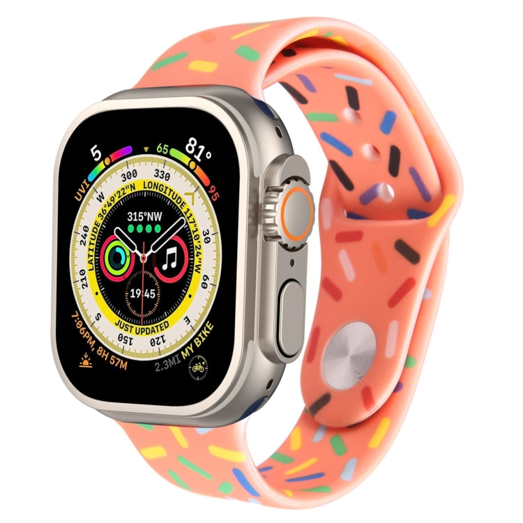 Rainbow Raindrops Silicone Watch Band For Apple Watch Ultra 49mm(Orange) - Watch Bands by PMC Jewellery | Online Shopping South Africa | PMC Jewellery