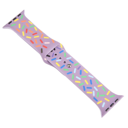 Rainbow Raindrops Silicone Watch Band For Apple Watch 8 41mm(Light Purple) - Watch Bands by PMC Jewellery | Online Shopping South Africa | PMC Jewellery