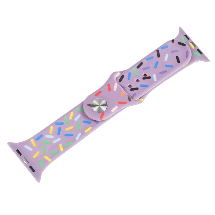 Rainbow Raindrops Silicone Watch Band For Apple Watch 7 41mm(Light Purple) - Watch Bands by PMC TechLife | Online Shopping South Africa | PMC TechLife