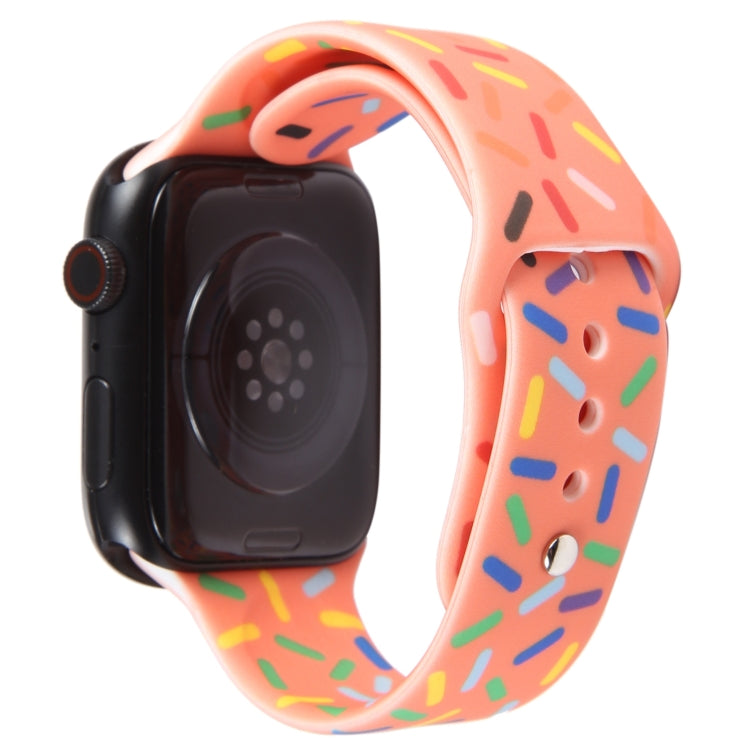 Rainbow Raindrops Silicone Watch Band For Apple Watch 7 41mm(Orange) - Watch Bands by PMC TechLife | Online Shopping South Africa | PMC TechLife