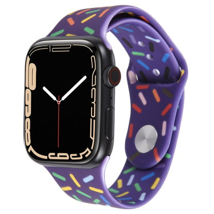 Rainbow Raindrops Silicone Watch Band For Apple Watch SE 44mm(Dark Purple) - Watch Bands by PMC Jewellery | Online Shopping South Africa | PMC Jewellery