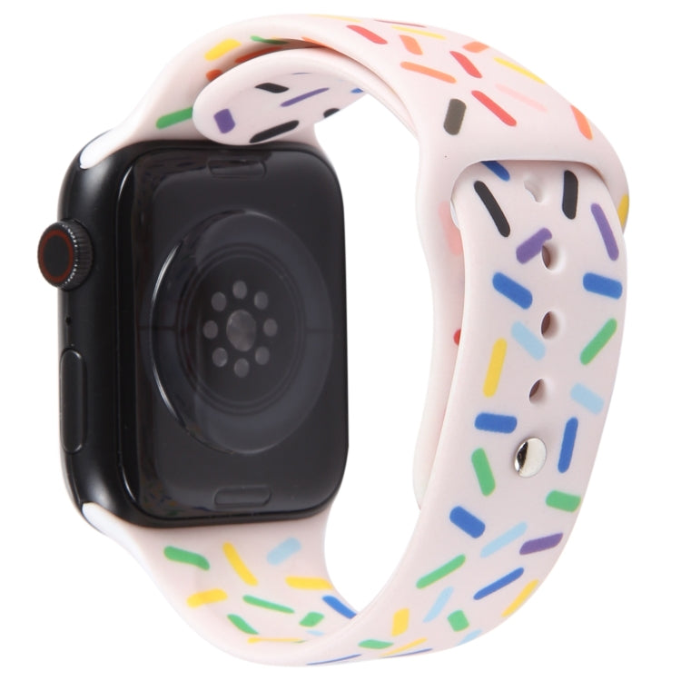 Rainbow Raindrops Silicone Watch Band For Apple Watch 6 40mm(Pink) - Watch Bands by PMC TechLife | Online Shopping South Africa | PMC TechLife