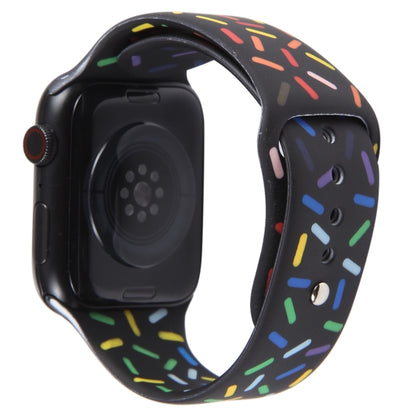 Rainbow Raindrops Silicone Watch Band For Apple Watch 6 40mm(Black) - Watch Bands by PMC Jewellery | Online Shopping South Africa | PMC Jewellery