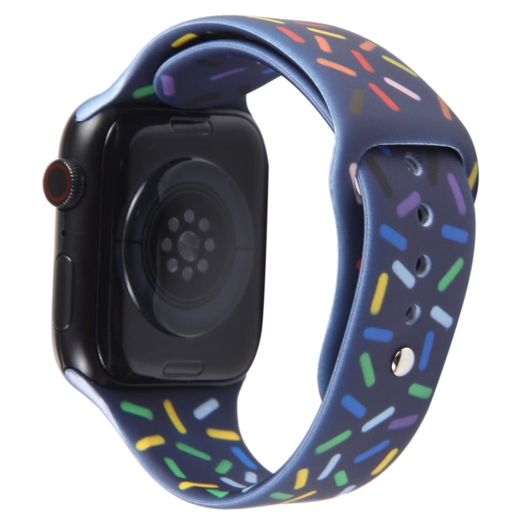 Rainbow Raindrops Silicone Watch Band For Apple Watch 6 44mm(Midnight) - Watch Bands by PMC Jewellery | Online Shopping South Africa | PMC Jewellery