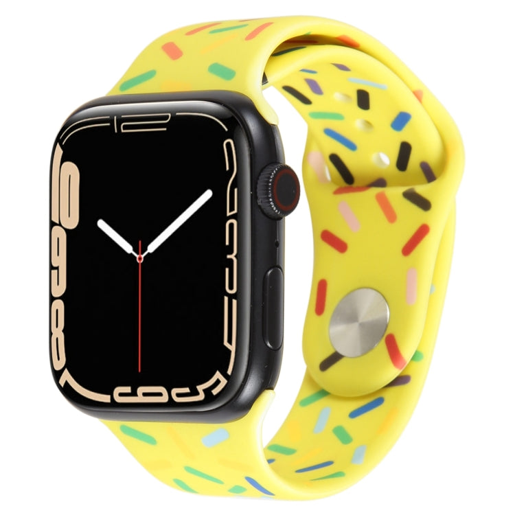 Rainbow Raindrops Silicone Watch Band For Apple Watch 5 40mm(Yellow) - Watch Bands by PMC TechLife | Online Shopping South Africa | PMC TechLife