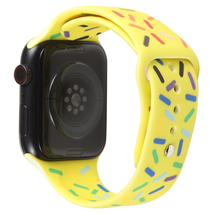 Rainbow Raindrops Silicone Watch Band For Apple Watch 5 40mm(Yellow) - Watch Bands by PMC TechLife | Online Shopping South Africa | PMC TechLife