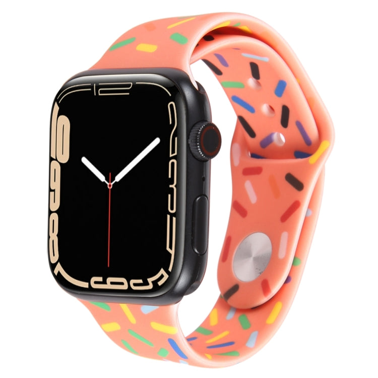 Rainbow Raindrops Silicone Watch Band For Apple Watch 5 40mm(Orange) - Watch Bands by PMC TechLife | Online Shopping South Africa | PMC TechLife