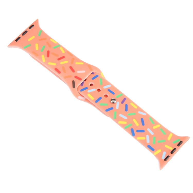 Rainbow Raindrops Silicone Watch Band For Apple Watch 5 40mm(Orange) - Watch Bands by PMC TechLife | Online Shopping South Africa | PMC TechLife