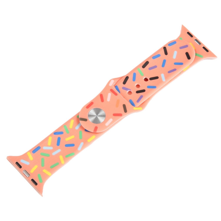 Rainbow Raindrops Silicone Watch Band For Apple Watch 5 40mm(Orange) - Watch Bands by PMC TechLife | Online Shopping South Africa | PMC TechLife