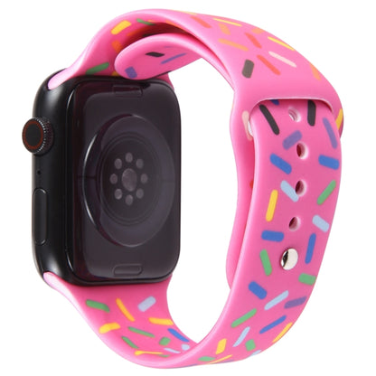 Rainbow Raindrops Silicone Watch Band For Apple Watch 4 40mm(Rose Red) - Watch Bands by PMC Jewellery | Online Shopping South Africa | PMC Jewellery