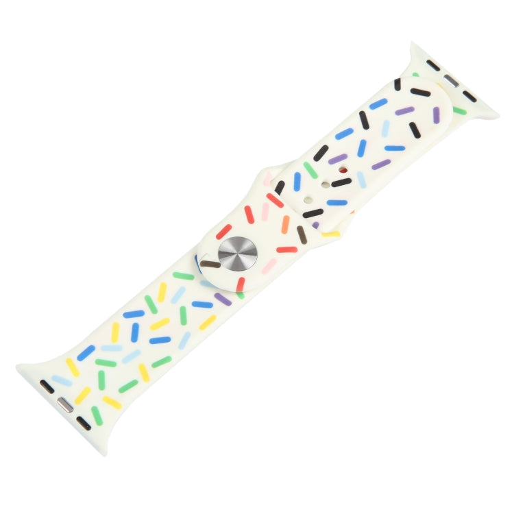 Rainbow Raindrops Silicone Watch Band For Apple Watch 4 40mm(Beige) - Watch Bands by PMC TechLife | Online Shopping South Africa | PMC TechLife