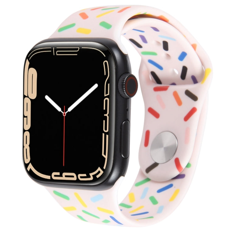 Rainbow Raindrops Silicone Watch Band For Apple Watch 4 44mm(Pink) - Watch Bands by PMC TechLife | Online Shopping South Africa | PMC TechLife