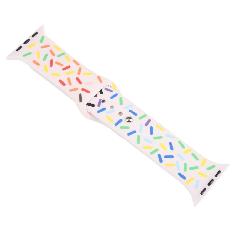Rainbow Raindrops Silicone Watch Band For Apple Watch 4 44mm(Pink) - Watch Bands by PMC TechLife | Online Shopping South Africa | PMC TechLife