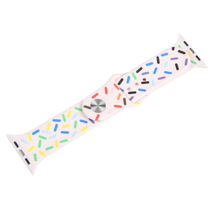 Rainbow Raindrops Silicone Watch Band For Apple Watch 4 44mm(Pink) - Watch Bands by PMC TechLife | Online Shopping South Africa | PMC TechLife