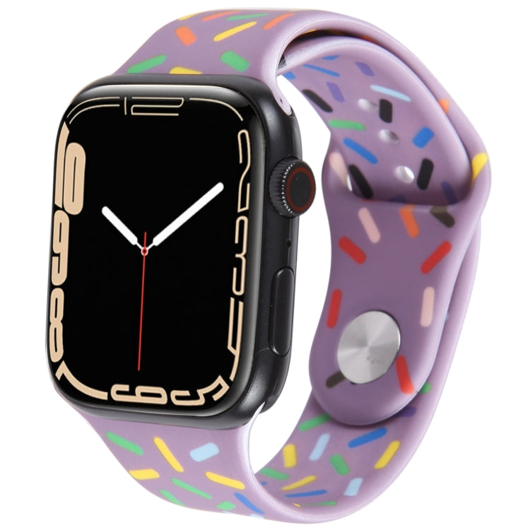 Rainbow Raindrops Silicone Watch Band For Apple Watch 4 44mm(Light Purple) - Watch Bands by PMC TechLife | Online Shopping South Africa | PMC TechLife