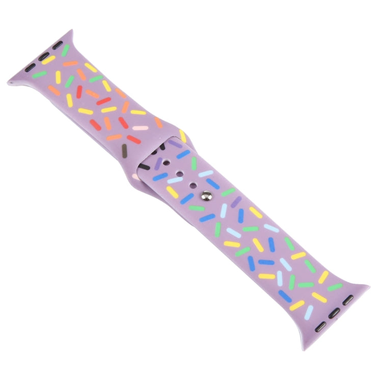 Rainbow Raindrops Silicone Watch Band For Apple Watch 3 42mm(Light Purple) - Watch Bands by PMC TechLife | Online Shopping South Africa | PMC TechLife