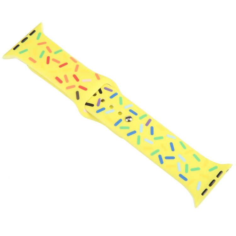 Rainbow Raindrops Silicone Watch Band For Apple Watch 2 38mm(Yellow) - Watch Bands by PMC TechLife | Online Shopping South Africa | PMC TechLife