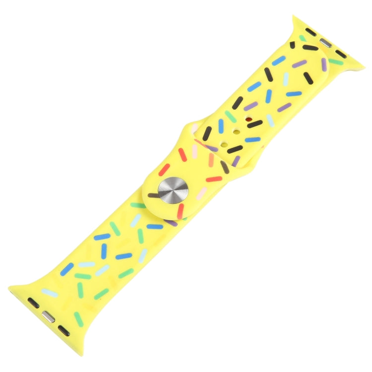 Rainbow Raindrops Silicone Watch Band For Apple Watch 2 38mm(Yellow) - Watch Bands by PMC TechLife | Online Shopping South Africa | PMC TechLife