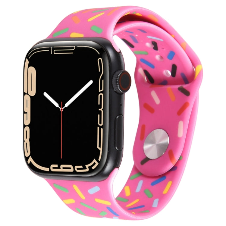 Rainbow Raindrops Silicone Watch Band For Apple Watch 2 42mm(Rose Red) - Watch Bands by PMC TechLife | Online Shopping South Africa | PMC TechLife