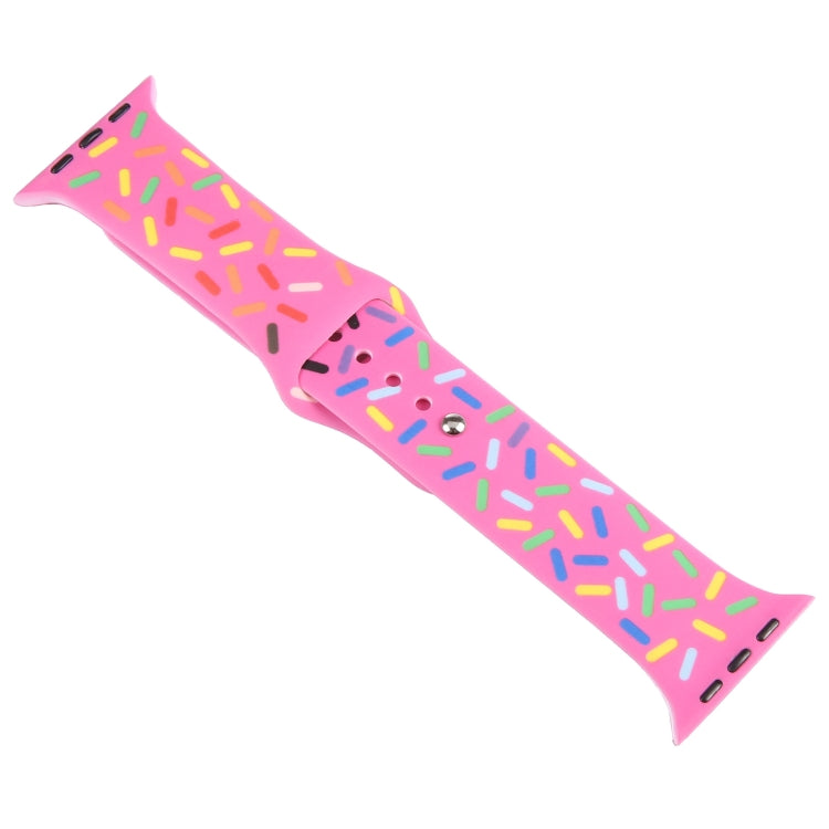 Rainbow Raindrops Silicone Watch Band For Apple Watch 2 42mm(Rose Red) - Watch Bands by PMC TechLife | Online Shopping South Africa | PMC TechLife