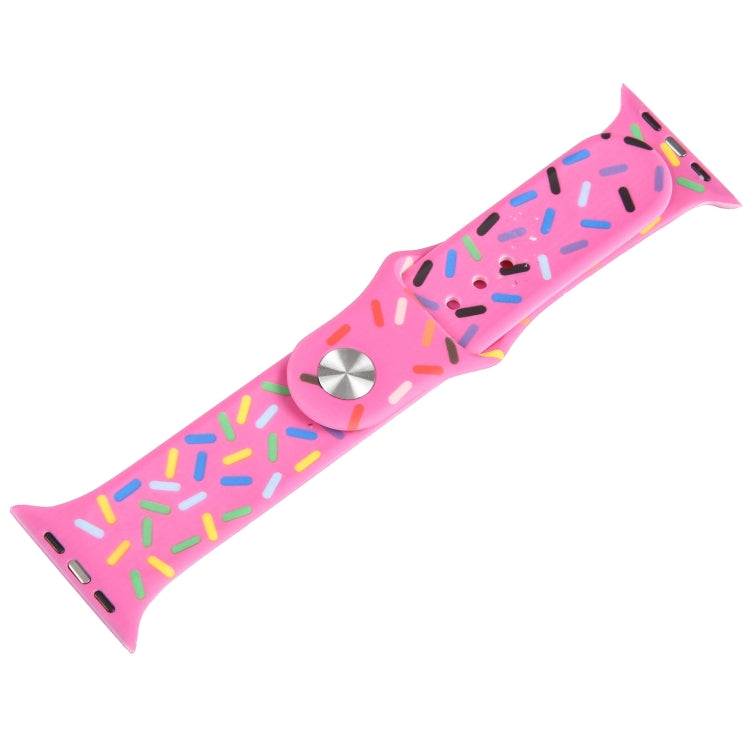 Rainbow Raindrops Silicone Watch Band For Apple Watch 2 42mm(Rose Red) - Watch Bands by PMC TechLife | Online Shopping South Africa | PMC TechLife