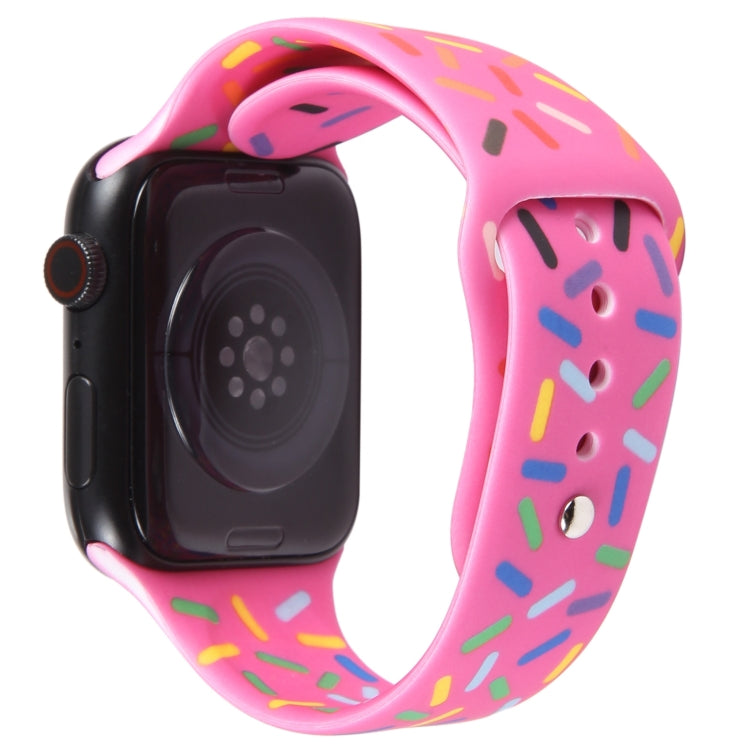 Rainbow Raindrops Silicone Watch Band For Apple Watch 38mm(Rose Red) - Watch Bands by PMC TechLife | Online Shopping South Africa | PMC TechLife