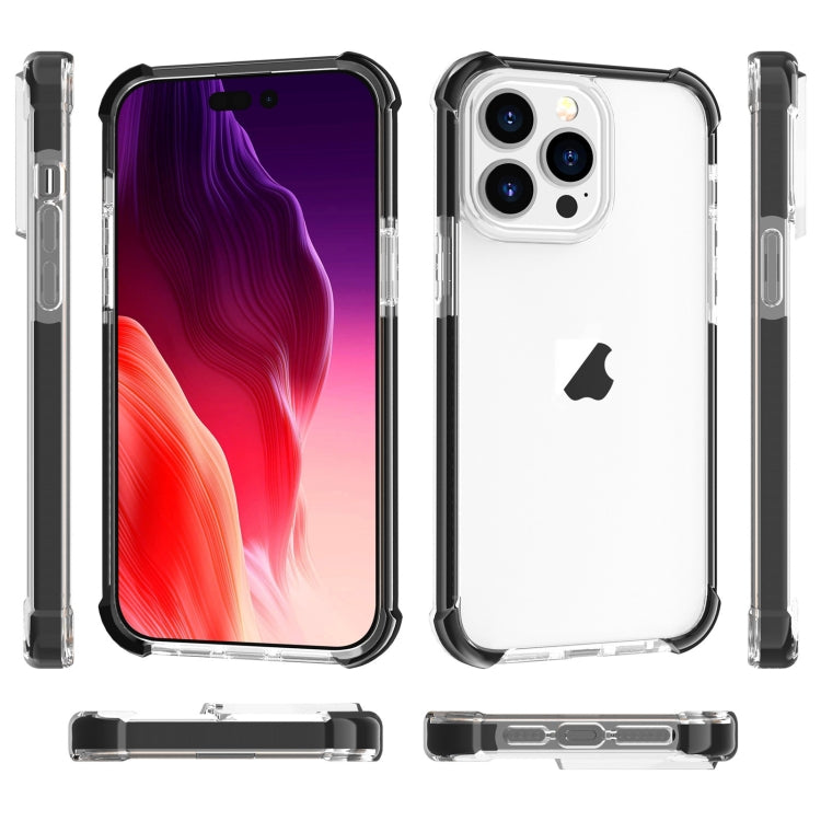 For iPhone 15 Pro Max Four-corner Shockproof TPU + Acrylic Phone Case(Black + Transparent) - iPhone 15 Pro Max Cases by PMC TechLife | Online Shopping South Africa | PMC TechLife