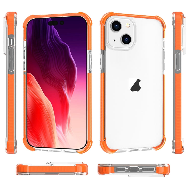 For iPhone 15 Four-corner Shockproof TPU + Acrylic Phone Case(Orange) - iPhone 15 Cases by PMC Jewellery | Online Shopping South Africa | PMC Jewellery