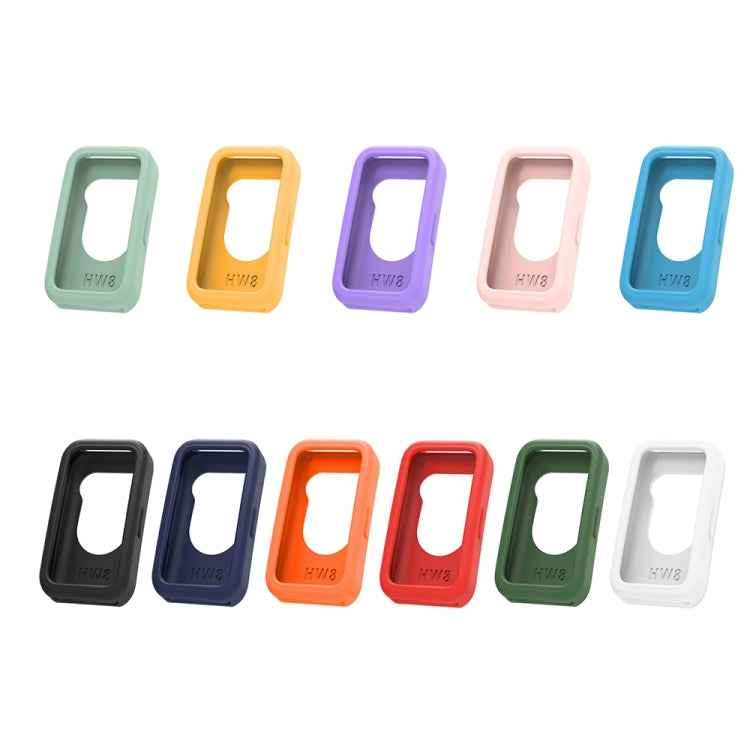 For Huawei Band 8 Silicone Protective Case + Silicone Watch Band Kit(White) - Watch Bands by PMC TechLife | Online Shopping South Africa | PMC TechLife