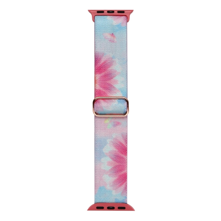 For Apple Watch SE 2022 44mm Painted Pattern Nylon Replacement Watch Band(Flower Butterfly) - Watch Bands by PMC TechLife | Online Shopping South Africa | PMC TechLife