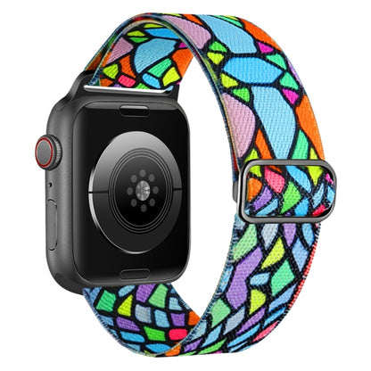 For Apple Watch 7 41mm Painted Pattern Nylon Replacement Watch Band(Geometric Rainbow) - Watch Bands by PMC Jewellery | Online Shopping South Africa | PMC Jewellery