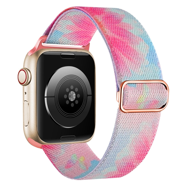 For Apple Watch SE 44mm Painted Pattern Nylon Replacement Watch Band(Flower Butterfly) - Watch Bands by PMC TechLife | Online Shopping South Africa | PMC TechLife